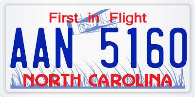 NC license plate AAN5160
