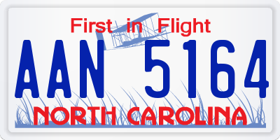 NC license plate AAN5164