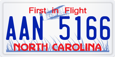 NC license plate AAN5166