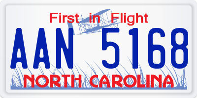 NC license plate AAN5168