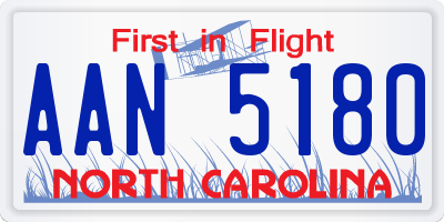 NC license plate AAN5180