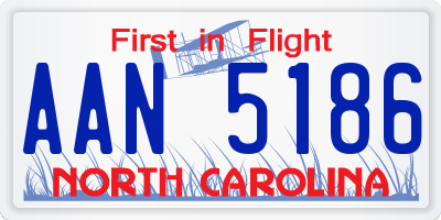 NC license plate AAN5186