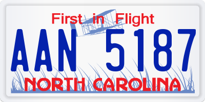 NC license plate AAN5187