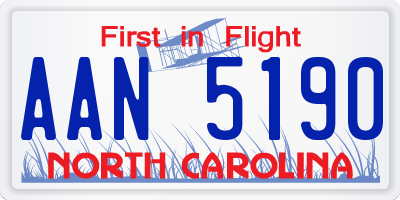 NC license plate AAN5190