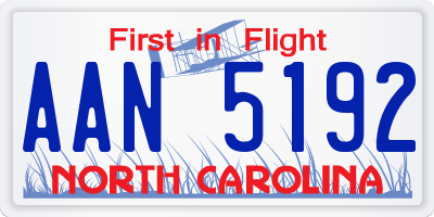 NC license plate AAN5192