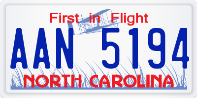 NC license plate AAN5194
