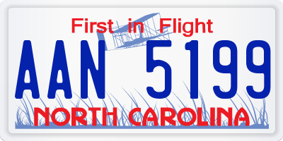 NC license plate AAN5199