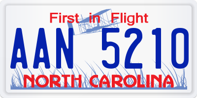NC license plate AAN5210