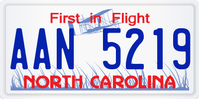 NC license plate AAN5219