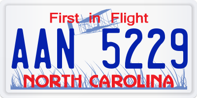 NC license plate AAN5229