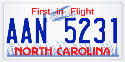 NC license plate AAN5231