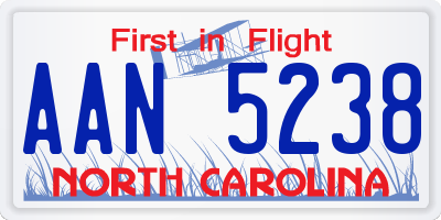 NC license plate AAN5238
