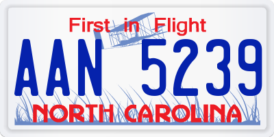 NC license plate AAN5239