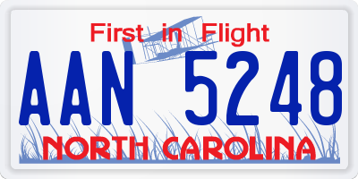 NC license plate AAN5248