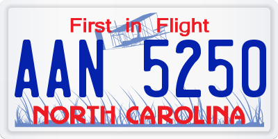 NC license plate AAN5250