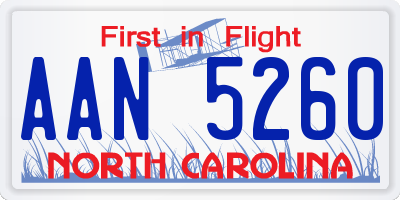 NC license plate AAN5260