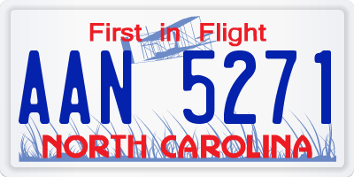 NC license plate AAN5271