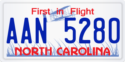 NC license plate AAN5280