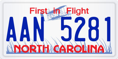 NC license plate AAN5281