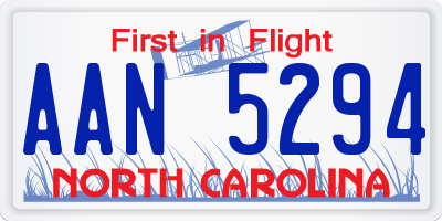 NC license plate AAN5294