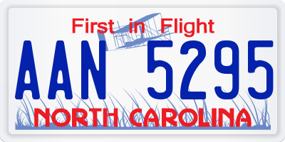 NC license plate AAN5295