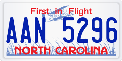 NC license plate AAN5296