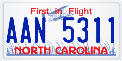 NC license plate AAN5311