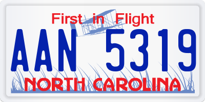 NC license plate AAN5319