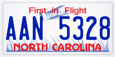 NC license plate AAN5328