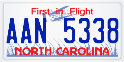 NC license plate AAN5338