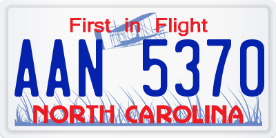 NC license plate AAN5370