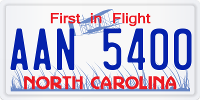 NC license plate AAN5400