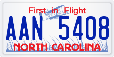 NC license plate AAN5408