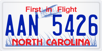 NC license plate AAN5426