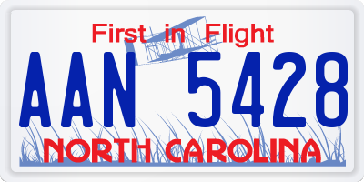 NC license plate AAN5428