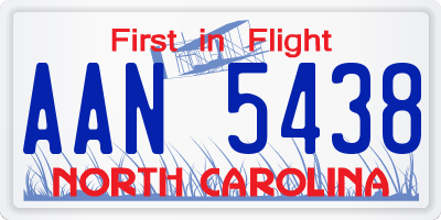 NC license plate AAN5438