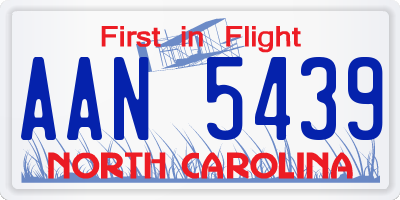 NC license plate AAN5439