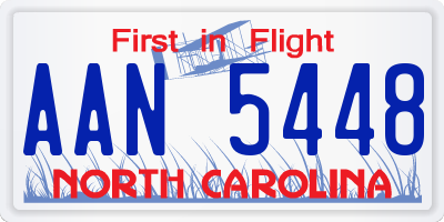 NC license plate AAN5448