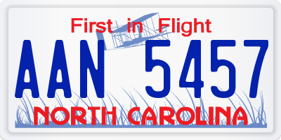 NC license plate AAN5457
