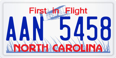 NC license plate AAN5458