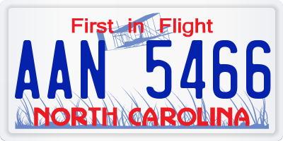 NC license plate AAN5466