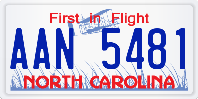 NC license plate AAN5481