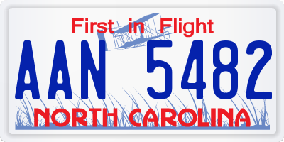 NC license plate AAN5482