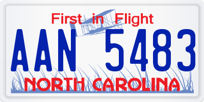 NC license plate AAN5483