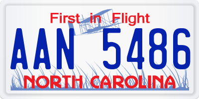 NC license plate AAN5486
