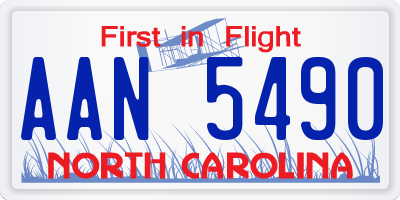 NC license plate AAN5490