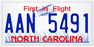 NC license plate AAN5491