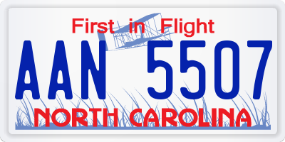 NC license plate AAN5507