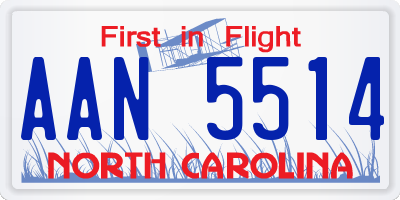 NC license plate AAN5514