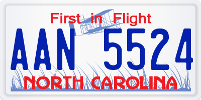 NC license plate AAN5524